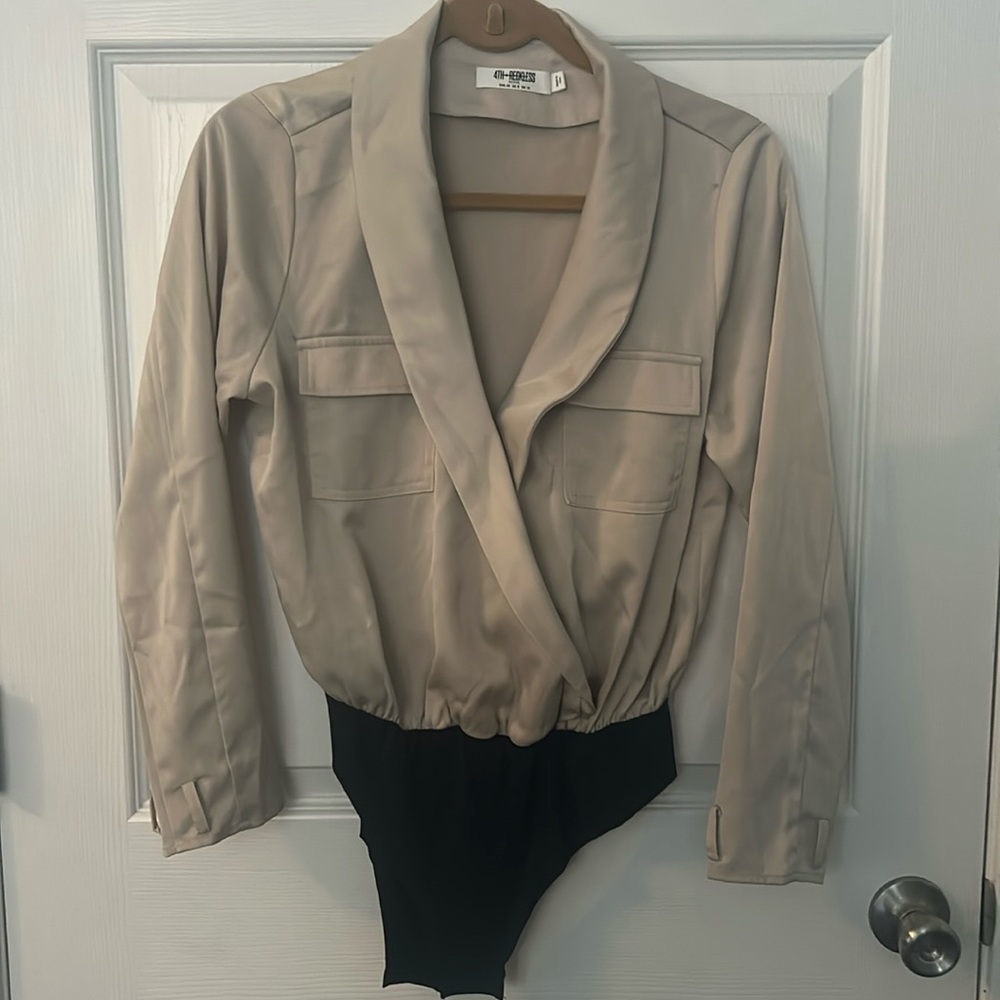 Cross over blouse bodysuit